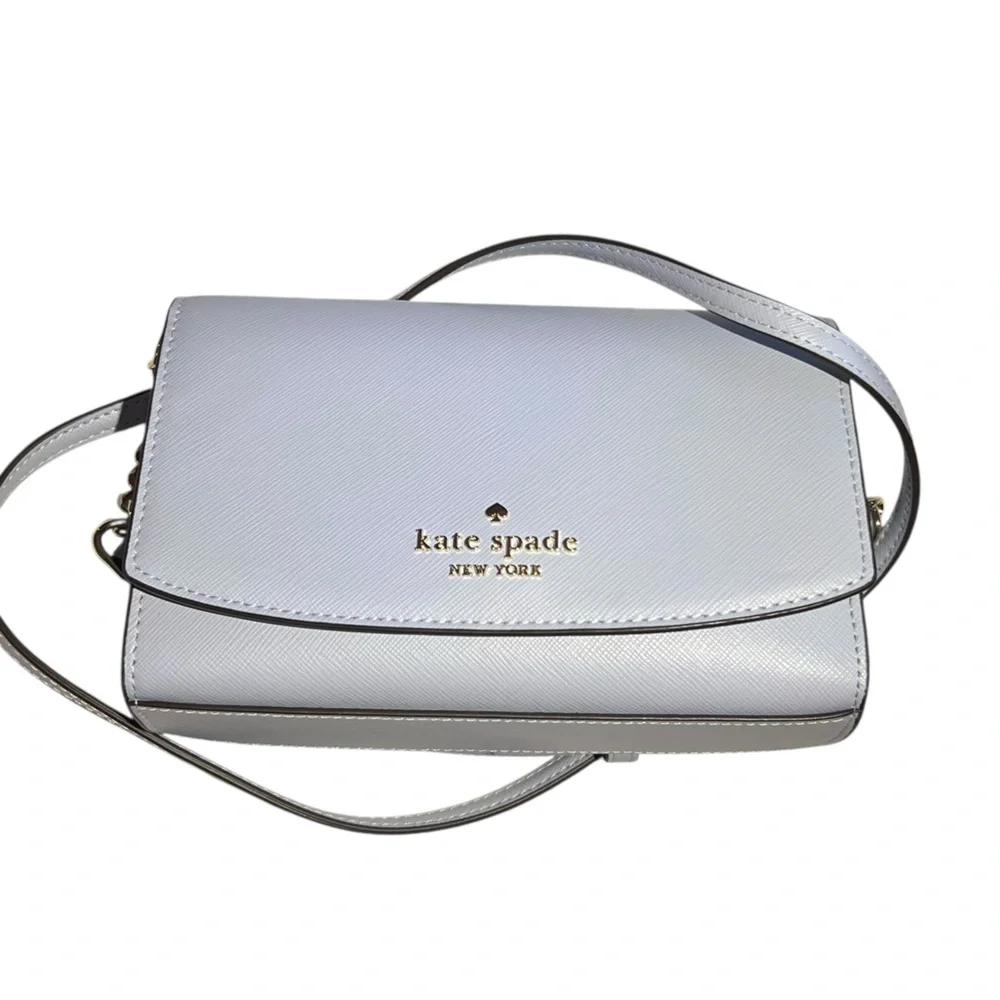 kate spade Light Blue Crossbody Bag with Gold Chain